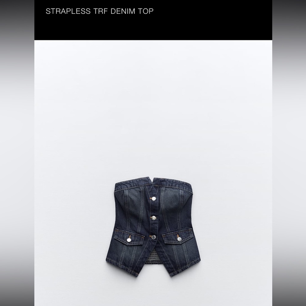ZARA Strapless Trf Denim Top